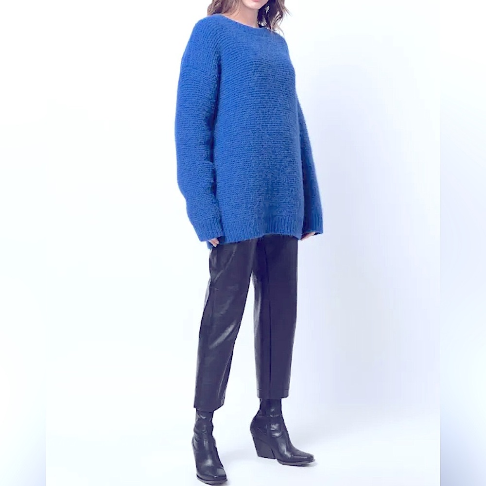 Stella McCartney Oversized Italian Made Knitted Wool Royal Blue Size 38